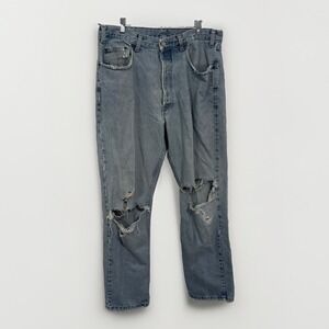 VTG 80s Gap Men Jeans Button Fly Loose Fit Distressed Ripped USA 31x29 SV-659